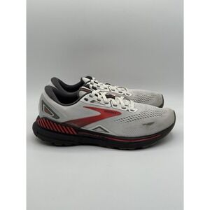 Brooks Adrenaline GTS 23 White Red Gray Size 10 Running Sneaker 1103911D193